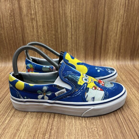 Vans Classic Slip-on SpongeBob Blue Aloha Bob - Size Men’s 5 / Women's 6.5 - Picture 2 of 10